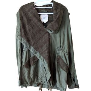 Hei Hei Anthropologie Green Utility Jacket Size Medium